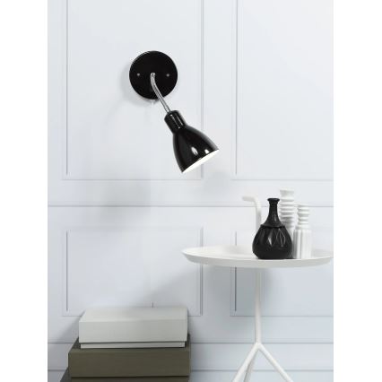 Nordlux - Vægspot fleksibel CYCLONE 1xE14/15W/230V sort