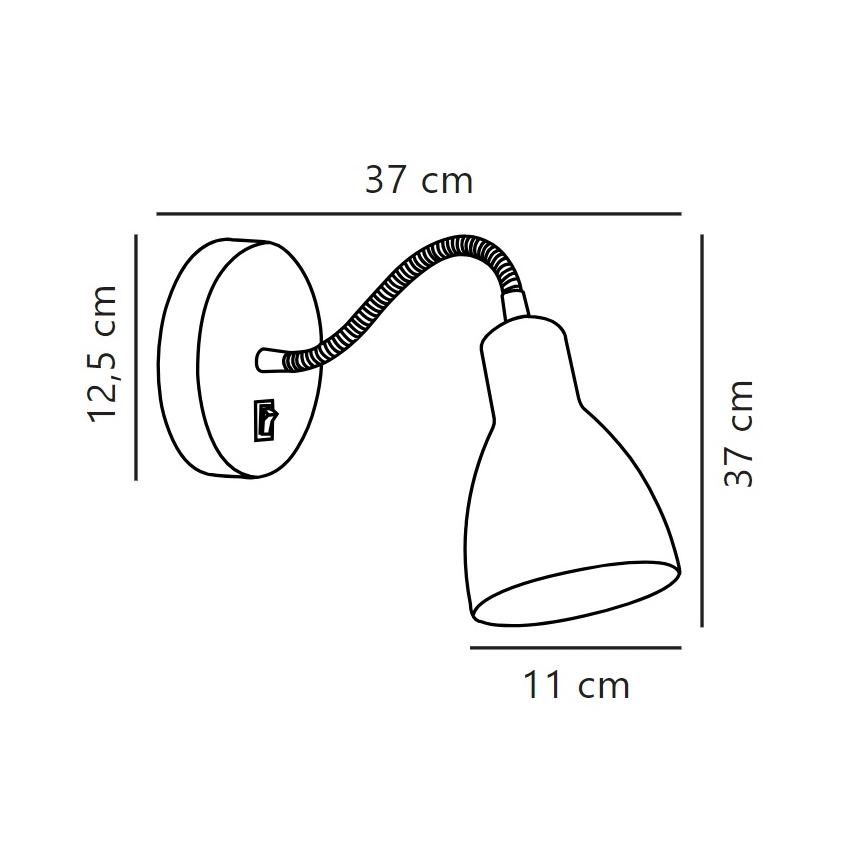 Nordlux - Vægspot fleksibel CYCLONE 1xE14/15W/230V sort