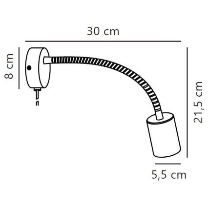 Nordlux - Væg flexible spotlampe EXPLORE 1xGU10/7W/230V sort