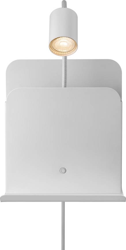 Nordlux - Vægspot med en hylde og USB ROOMI 1xGU10/8W/230V hvid