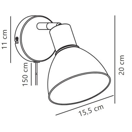 Nordlux - Vægspot POP 1xE27/18W/230V beige