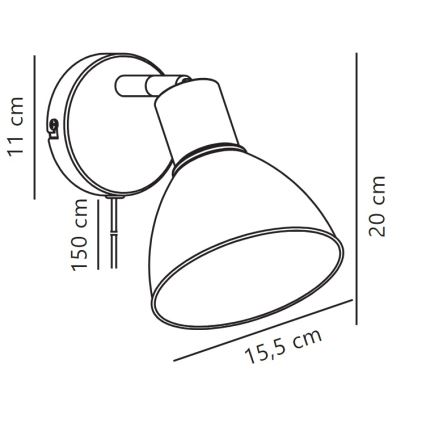 Nordlux - Vægspot POP 1xE27/18W/230V hvid