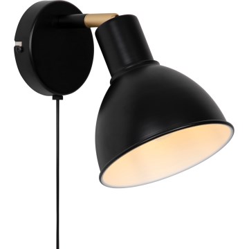 Nordlux - Vægspot POP 1xE27/18W/230V sort/guldfarvet