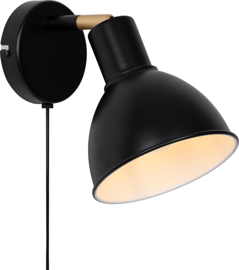 Nordlux - Vægspot POP 1xE27/18W/230V sort/guldfarvet