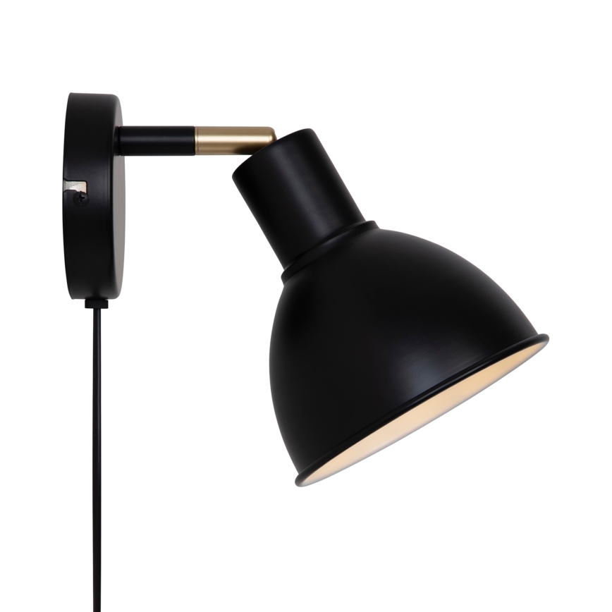 Nordlux - Vægspot POP 1xE27/18W/230V sort/guldfarvet