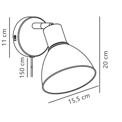 Nordlux - Vægspot POP 1xE27/18W/230V sort/guldfarvet