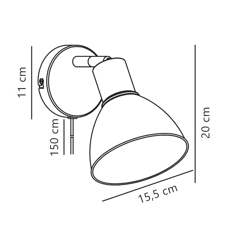 Nordlux - Vægspot POP 1xE27/18W/230V sort/guldfarvet