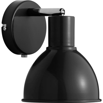 Nordlux - Vægspot POP 1xE27/18W/230V sort/skinnende krom