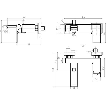 Novaservis - Badekarbatteri NOBLESS SHARP blank krom