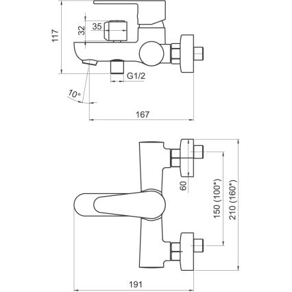 Novaservis - Badekarssæt med armatur TITANIA FRESH ECO, blank krom