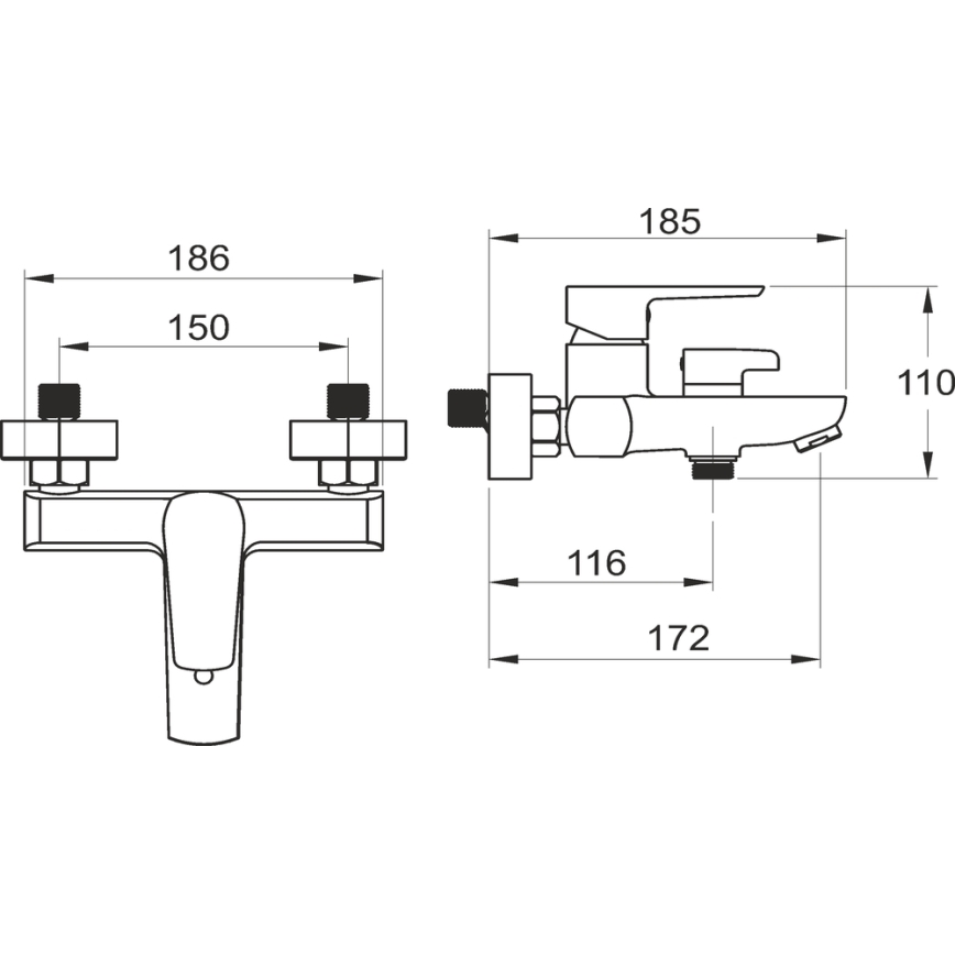 Novaservis - Badekarsæt med METALIA-armatur, sort