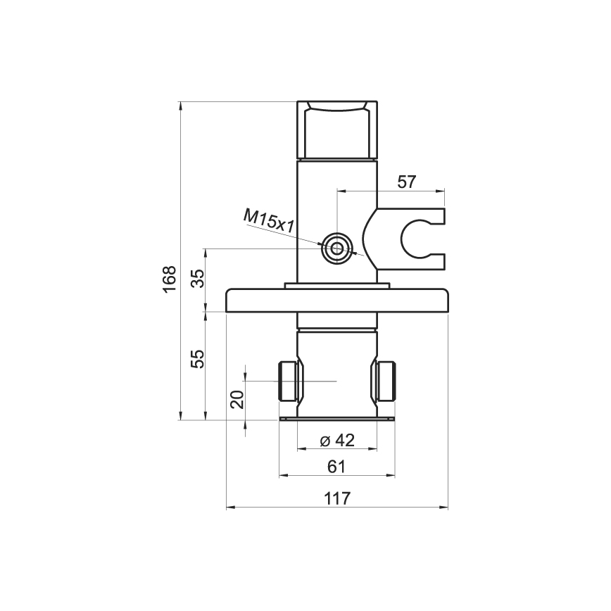 Novaservis - Bidethane m. sprayer for skjult installation METALIA skinnende krom