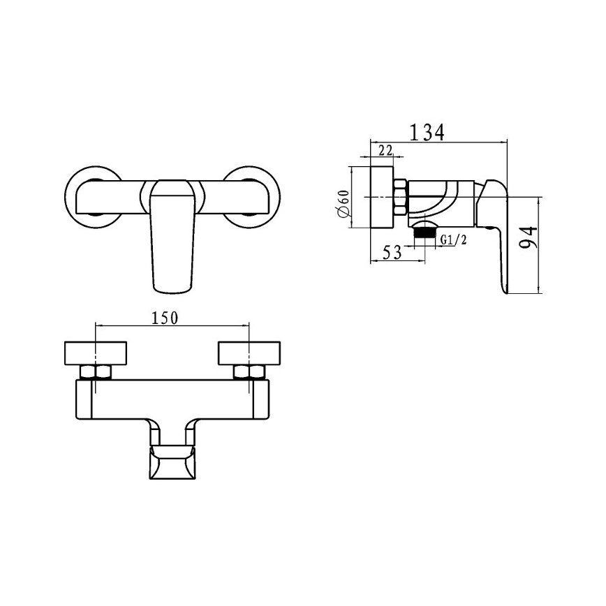 Novaservis - Brusebatteri NOBLESS TINA, poleret krom