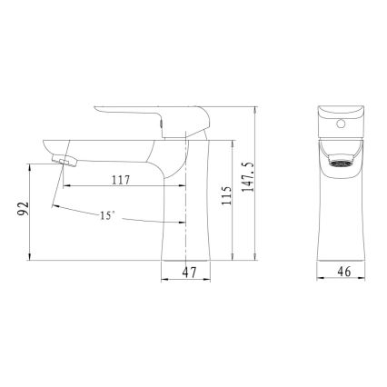 Novaservis - Håndvaskarmatur NOBLESS TINA hvid