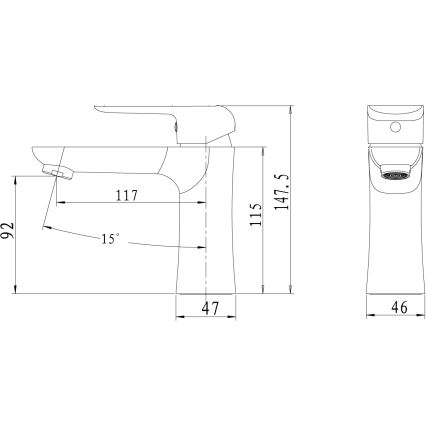 Novaservis - Håndvaskarmatur NOBLESS TINA sort