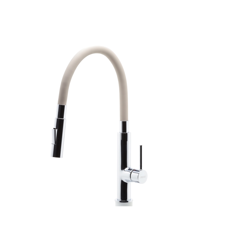 Novaservis - Hane m. fleksibel arm skinnende krom/beige