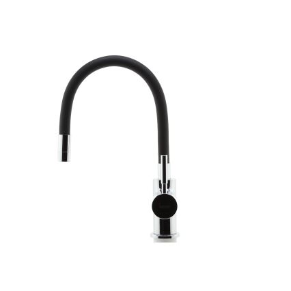 Novaservis - Hane m. fleksibel arm skinnende krom/mat sort