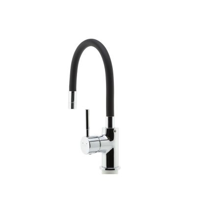 Novaservis - Hane m. fleksibel arm skinnende krom/mat sort