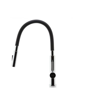 Novaservis - Hane m. fleksibel arm skinnende krom/sort