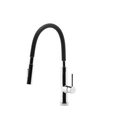 Novaservis - Hane m. fleksibel arm skinnende krom/sort