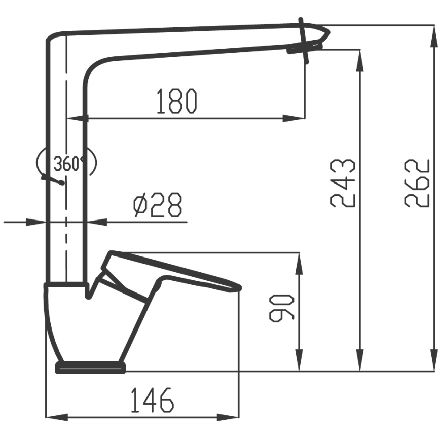 Novaservis - Hane METALIA 26,2 cm skinnende krom