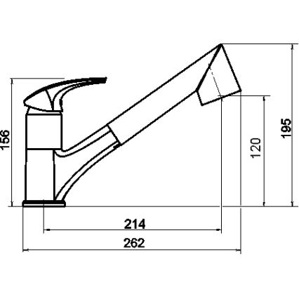 Novaservis - Køkkenarmatur med udtrækbar bruser METALIA poleret krom