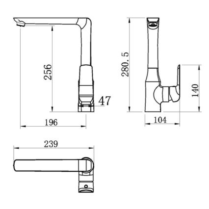 Novaservis - Køkkenarmatur NOBLESS TINA, blank krom
