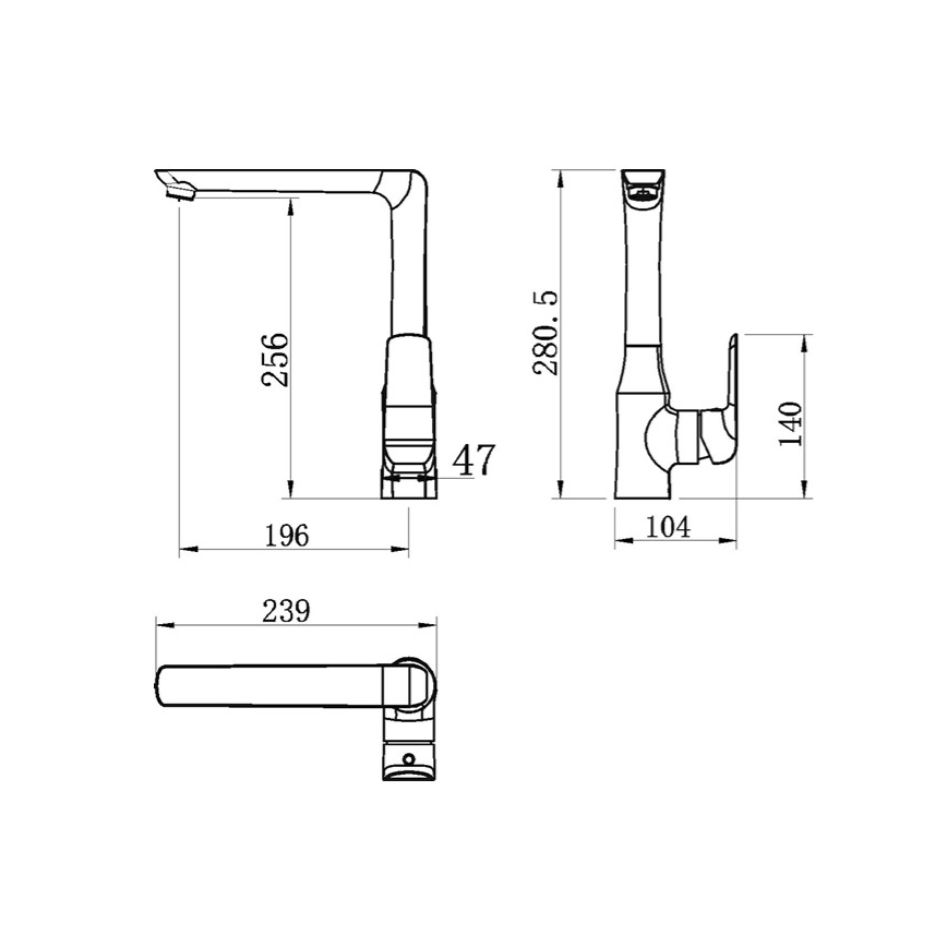 Novaservis - Køkkenarmatur NOBLESS TINA, blank krom