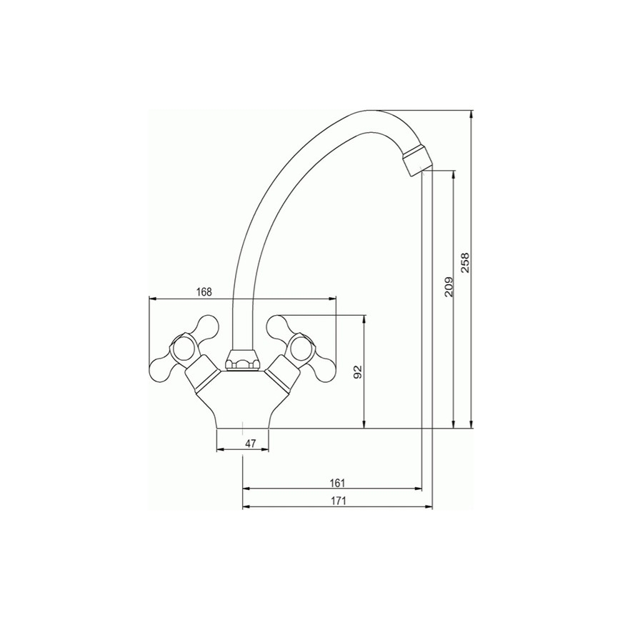 Novaservis - Køkkenbatteri TITANIA RETRO i poleret krom