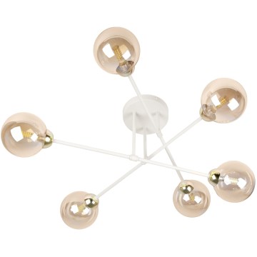 Nærloftslampe OBSIDIAN 6xG9/10W/230V cremefarvet/guld/røgbeige