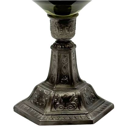 Olielampe KRASOMÍRA 42 cm grøn