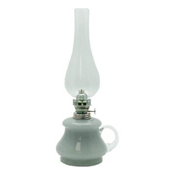 Olielampe TEREZA 34 cm grå opal