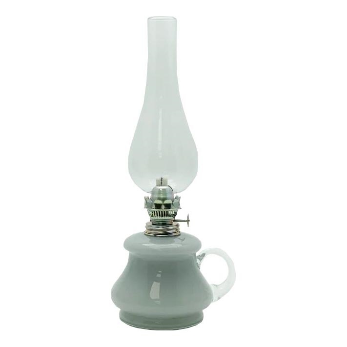 Olielampe TEREZA 34 cm grå opal