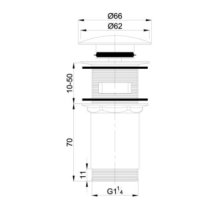 OMNIRES A706CR - Afløb til håndvask CLICK-CLACK diameter 6,6 cm skinnende krom