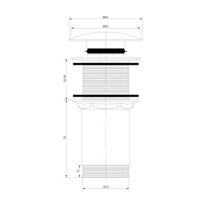 OMNIRES A716CR - Afløb til håndvask CLICK-CLACK diameter 6,6 cm skinnende krom