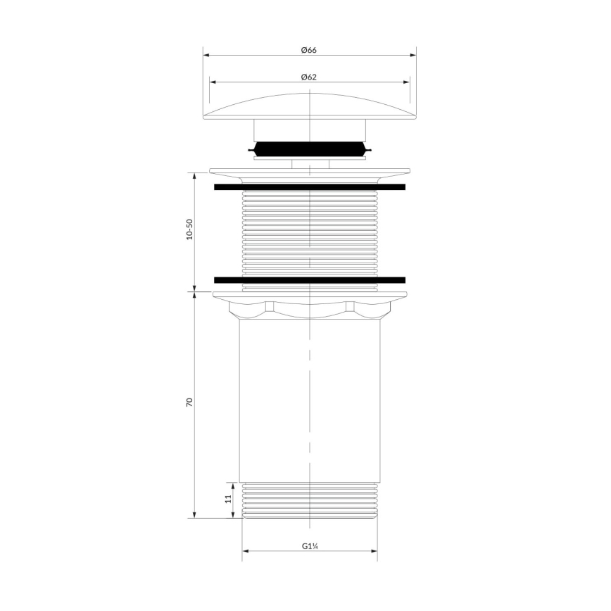 OMNIRES A716CR - Afløb til håndvask CLICK-CLACK diameter 6,6 cm skinnende krom