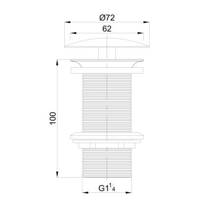 OMNIRES A82CR - Afløb til håndvask DRAIN diameter 7,2 cm skinnende krom