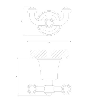 OMNIRES AL53120CR - Knage ART LINE skinnende krom