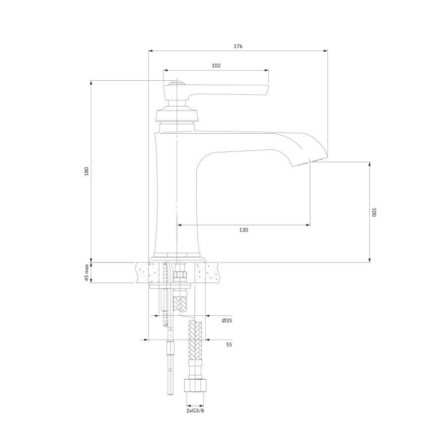 OMNIRES AM5210CR - Hane ARMANCE 18 cm skinnende krom