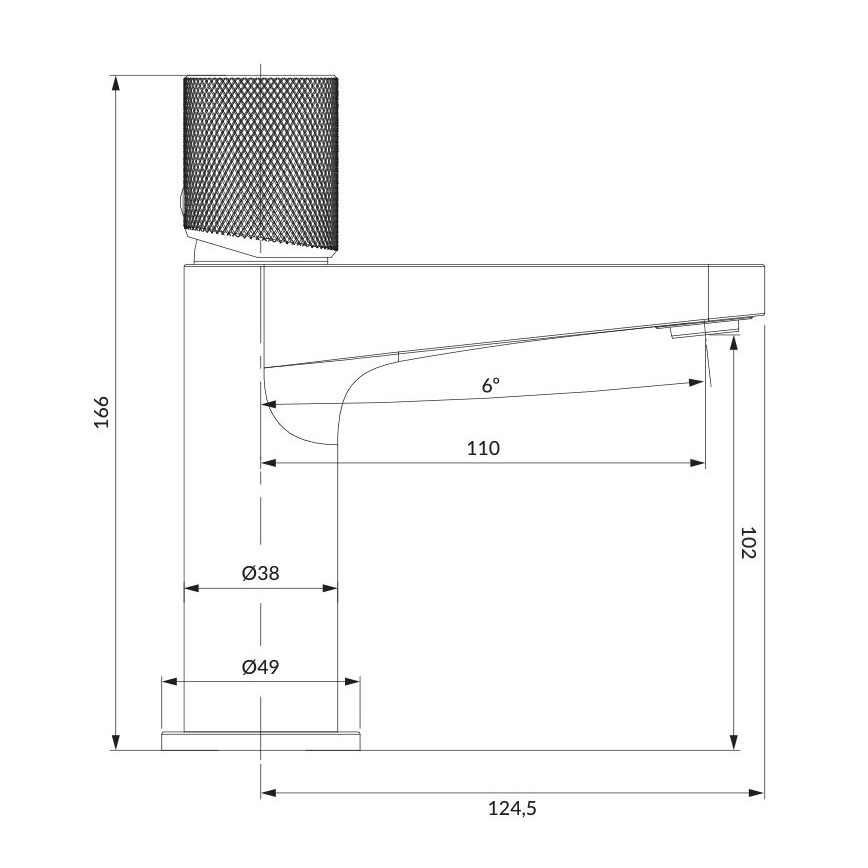 OMNIRES CT8010AT - Håndvaskarmatur CONTOUR 16,6 cm børstet antracit