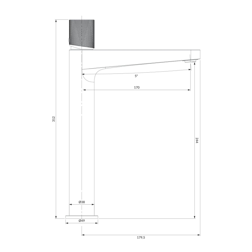 OMNIRES CT8012CR - Hane CONTOUR 31,2 cm skinnende krom
