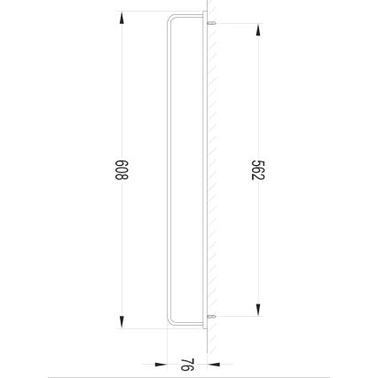 OMNIRES DA70216BL- Væghængt håndklædestang DARLING 61 cm semi-mat sort