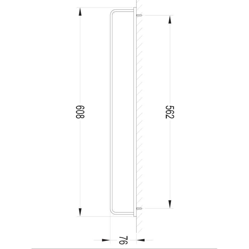 OMNIRES DA70216BL- Væghængt håndklædestang DARLING 61 cm semi-mat sort