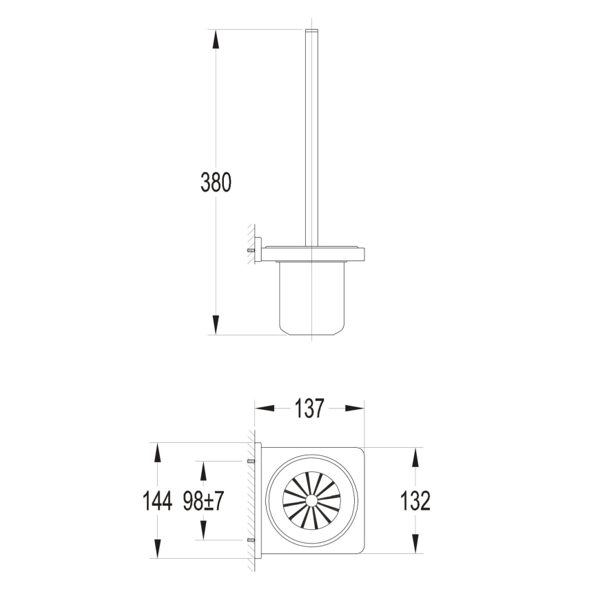 OMNIRES DA70620BL - Væghængt toiletbørste DARLING semi-mat sort