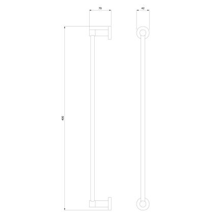 OMNIRES MP60214AT - Væghængt håndklædestang MODERN PROJECT 40 cm mat sort