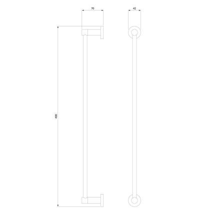 OMNIRES MP60214BL - Væghængt håndklædestang MODERN PROJECT 40 cm mat sort