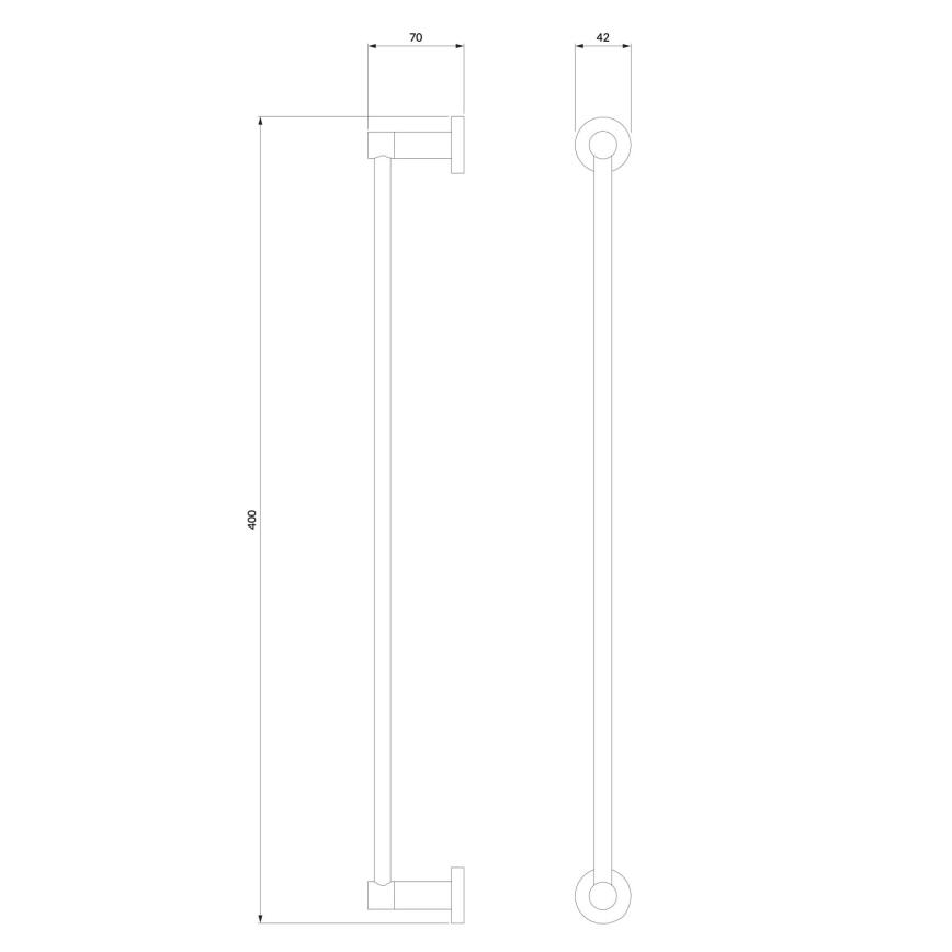 OMNIRES MP60214BL - Væghængt håndklædestang MODERN PROJECT 40 cm mat sort