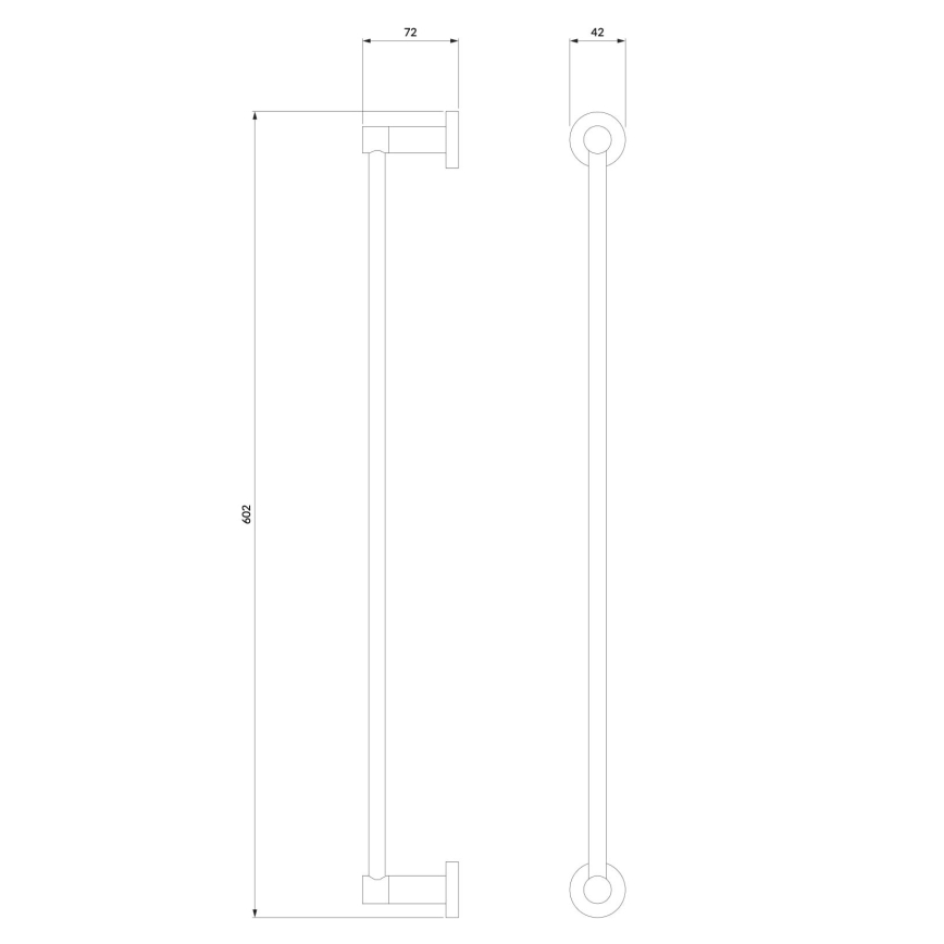 OMNIRES MP60216BL - Væghængt håndklædestang MODERN PROJECT 60 cm mat sort
