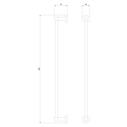 OMNIRES MP60216CR - Væghængt håndklædestang MODERN PROJECT 60 cm skinnende krom