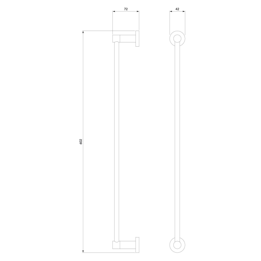 OMNIRES MP60216CR - Væghængt håndklædestang MODERN PROJECT 60 cm skinnende krom